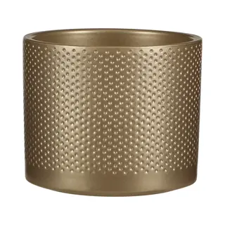 Mica Decorations Bloempot - Goud - Relief - Keramiek - D15 X H13 Cm - Plantenpotten Binnen