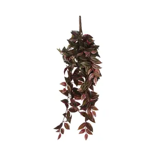 Mica Decorations Tradescantia - Kunst Hangplant - Hoogte 54 Cm - Bordeaux