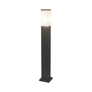 Qazqa Moderne Außen-pollerleuchte Dunkelgrau Mit Opal 80 Cm Ip44 - Malios
