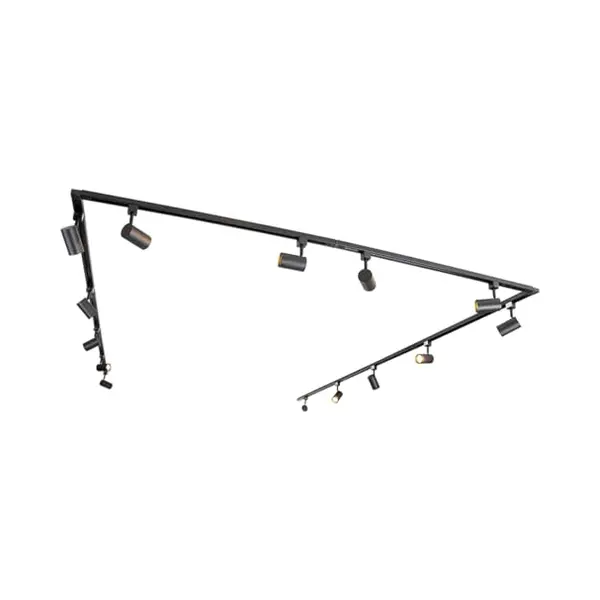 Qazqa - Modern 1-Phase Rail System With 14 Spots Black - Jeana- - Modern - Suitable For Led GU10 | 14 Way Light - Steel Surface-Mounted Spotway Light thumbnail