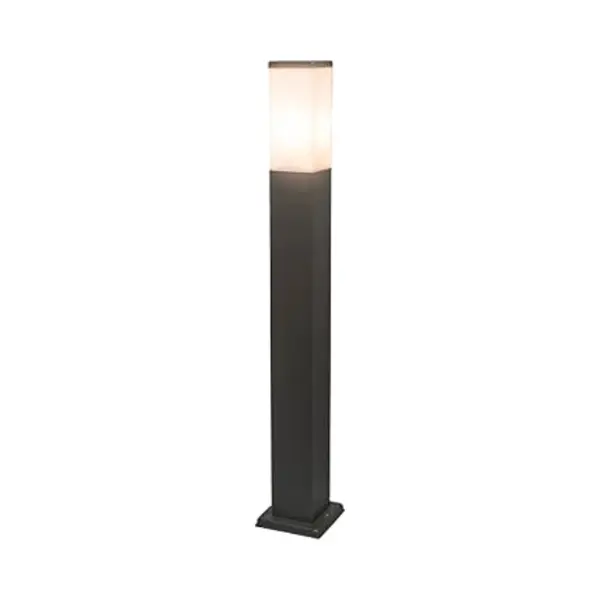 Qazqa - Smart Outdoor Pole I Bollard I Post Lamp Pole Dark Gray 80 Cm Incl. WiFi P45 - Malios Garden- - Modern - Led E27 | 1 Light - Stainless Steel thumbnail