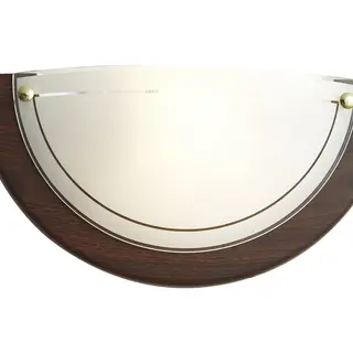 Qazqa Classic Wall Lamp Walnut Wood With White Glass - Mesiac