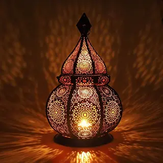 Gadgy Oosterse Lantaarn - Marokkaanse Lantaarn Windlicht - Decoratie Voor Binnen - Tafellamp - Waxinelichthouders Woonkamer - Theelichthouder - Metaal