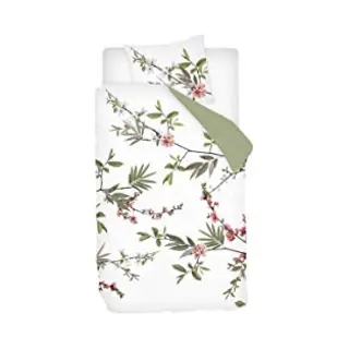 Snoozing Spring Branch - Dekbedovertrek - Eenpersoons - 140x200/220 Cm + 1 Kussensloop 60x70 Cm - Groen