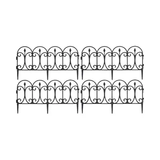 Tuinhekjes - 4x Stuks - Kunststof - 60 X 30 Cm - Zwart - Borderrand - Tuinafscheiding