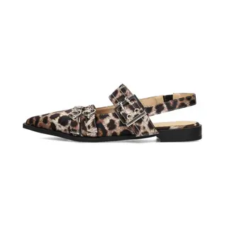 Posh By Poelman Ballerina Met Riempjes Lichtbeige / Bruin / Zwart