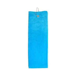 The One Towelling Golfhanddoek - Sporthanddoek - Terry Velours - 100% Gekamd Katoen - Met Metaal Oog En Karabijnhaak - 40 X 50 – Turquoise