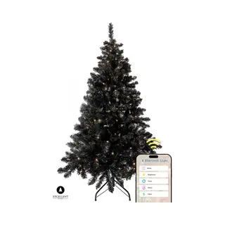 Excellent Trees® Stavanger Black 210 Cm Zwarte Kerstboom Met Verlichting - 500 Led Lampjes