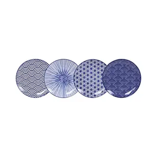 Set Van 4 Gebaksborden - 16 Cm. - Nippon Blue - Tokyo Design Studio