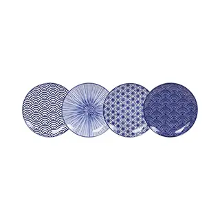 Tokyo Design Studio | Nippon Blue | Set Van 4 Borden Ø 20, 6 Cm | Porselein