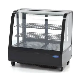 Maxima Gebaksvitrine 100 L 68 Cm Breed - Zwart - Koelvitrine Horeca - Displaykoeler - Unieke Koelcyclus - Koelkast 100 Liter