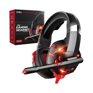 Strex Gaming Headset Met Microfoon Rood - Pc + PS4 + PS5 + Xbox One + Xbox Series