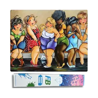 F4B Diamond Painting Dikke Dames Wachten In De Rij – 40x50 Cm – Vierkante Steentjes