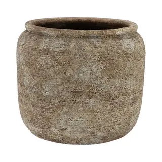 Dk Design Bloempot Kruik Model Batu - Zandkleur - D22 X H20 Cm - Rustiek