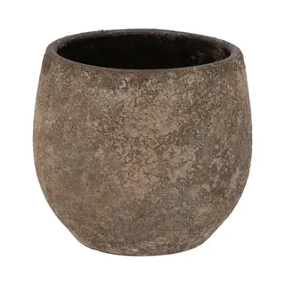Dk Design Bloempot Model Maya - Roestbruin - D14 X H16 Cm - Rustiek