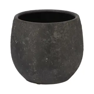 Dk Design Bloempot Model Maya - Verweerd Zwart - D14 X H16 Cm - Rustiek