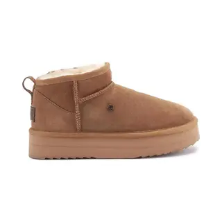 Warmbat Durack Suede Boot Plateau Dames Laarzen - Cognac
