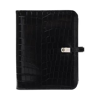 Kalpa 1011-06-P Refillable A5 Ring Binder Planner Alligator Black