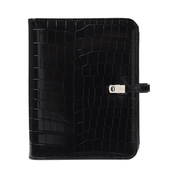 Kalpa 1011-06-P Refillable A5 Ring Binder Planner Alligator Black thumbnail