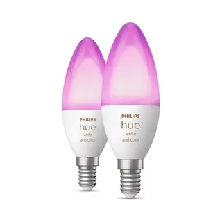 Philips by Signify Philips Hue White and Color ambiance Losse kaarslamp E14 duopak