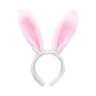 Konijn / Haas Oren Op Diadeem - Bunny Oortjes Haarband - Wit / Roze - Dames
