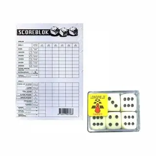 Haza Yahtzee Scoreblokken - Met 6 Dobbelstenen - Bobbelen - Speelgoed