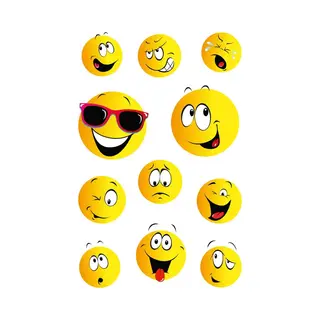 Smile / Emoticon Hobby Stickers - 33x Stuks - Kinderstickers - Stickervellen