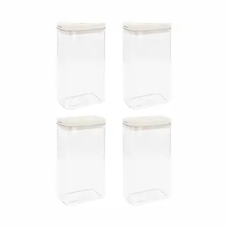 Krumble Voorraadpotten - Set Van 4 -1800 Ml - Voedselopberger - Bewaarpotten - Luchtdichte Deksel - Voorraadbussen - Vershouddoos -