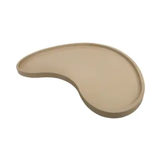Quvio Dienblad Hout - Kidney Tray - Organisch Design - Decoratieve Schaal - 45x24 Cm - Taupe Zandkleur