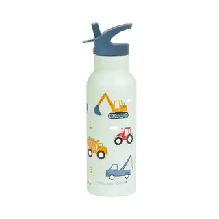 A Little Lovely Company - Xl Dubbelwandige Rvs Drinkfles Thermos - Voertuigen