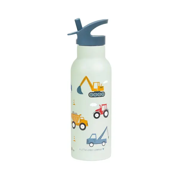 A Little Lovely Company - Xl Dubbelwandige Rvs Drinkfles Thermos - Voertuigen thumbnail