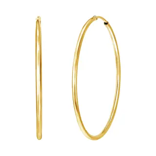 Lucardi Dames Oorringen Goldplated 50mm - Oorbellen - Cadeau Voor Vrouwen - Echt Zilver - Goudkleurig