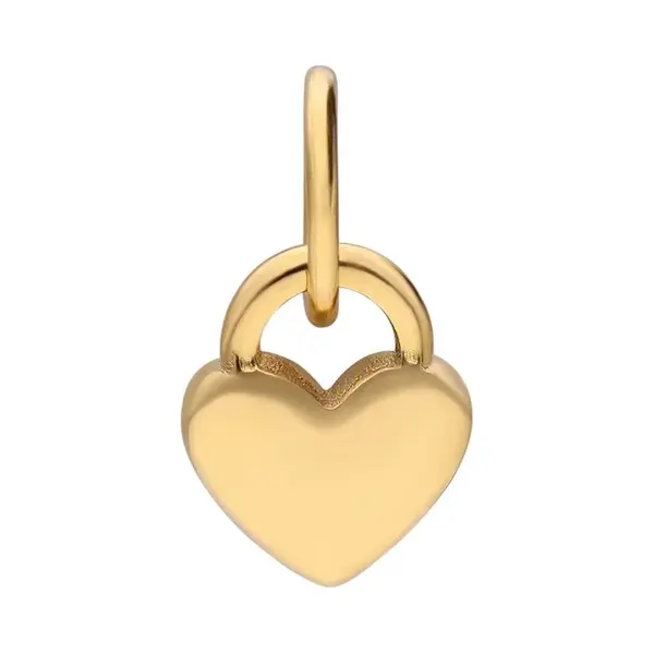Lucardi - Dames Stalen Goldplated Bedel Hart - Hanger - Staal - Goudkleurig - Valentijn Cadeau thumbnail