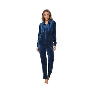 Pastunette Premium Huispak - Velours - Donkerblauw - Rits - Maat 36