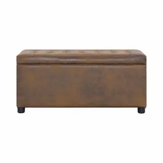 VidaXL Opberghocker 87, 5 Cm Kunstsuède Bruin