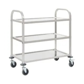 VidaXL - Keukentrolley - 3-laags - 96, 5x55x90 - Cm - Roestvrij - Staal