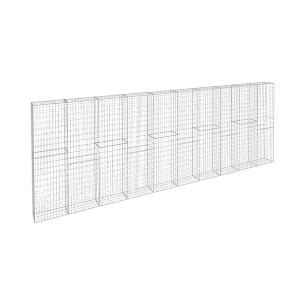 VidaXL - Schanskorfmuur - Met - Deksels - 600x30x200 - Cm - Gegalvaniseerd - Staal thumbnail