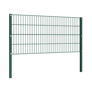 VidaXL - Schuttingpaneel - Met - Palen - Ijzer - 176, 5x80 - Cm - Groen