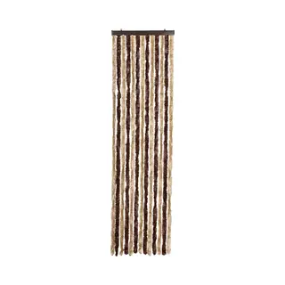 VidaXL Flauschvorhang Türvorhang Fadenvorhang Vorhang Tür Camping Insektenschutz Fliegenschutz Wohnwagen Wohnmobil Chenille 56x185cm Beige Hellbraun