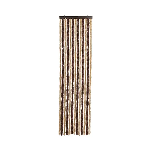 VidaXL Flauschvorhang Türvorhang Fadenvorhang Vorhang Tür Camping Insektenschutz Fliegenschutz Wohnwagen Wohnmobil Chenille 56x185cm Beige Hellbraun thumbnail