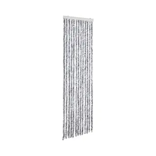 VidaXL Vliegengordijn 56x185 Cm Chenille Wit En Grijs