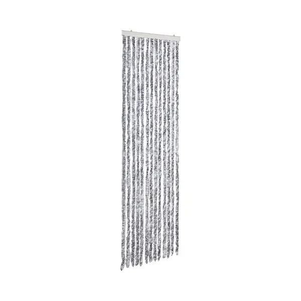 VidaXL Vliegengordijn 56x185 Cm Chenille Wit En Grijs thumbnail
