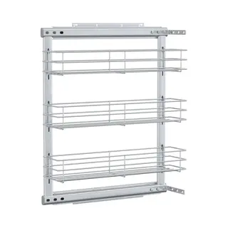 VidaXL Draadmand Uittrekbaar 3-laags 47x15, 5x55, 5 Cm Zilverkleurig