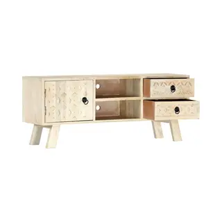 Tv Cabinet 110x30x44 Cm Solid Mango Wood Vidaxl