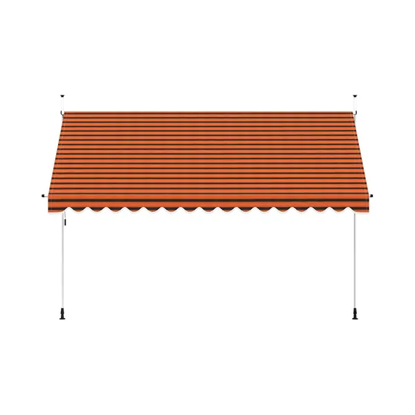 VidaXL Luifel Handmatig Uittrekbaar 400 Cm Oranje En Bruin thumbnail