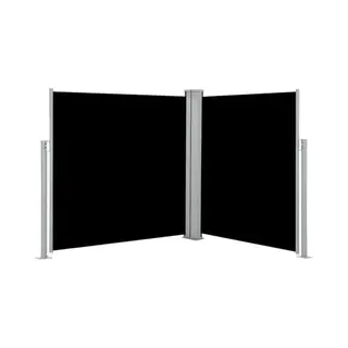 VidaXL Windscherm Uittrekbaar 140x600 Cm Zwart