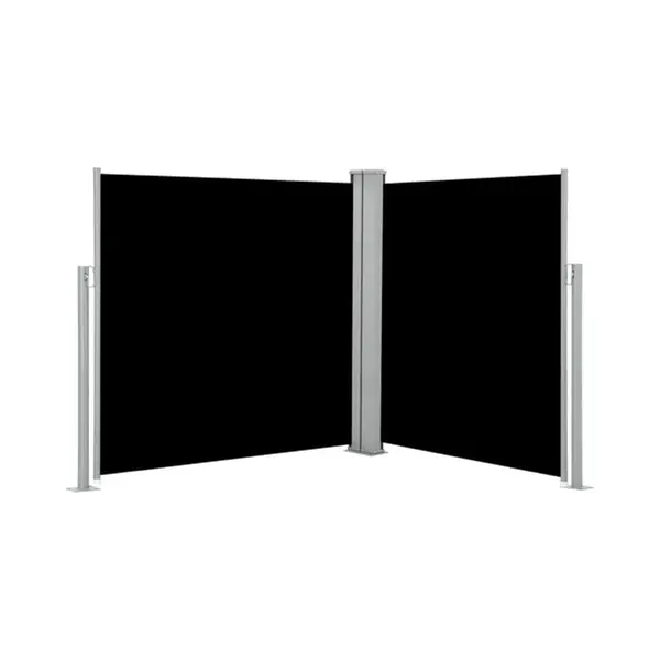 VidaXL Windscherm Uittrekbaar 140x600 Cm Zwart thumbnail