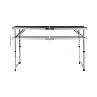 Foldable Camping Table Grey Aluminium 120x60 Cm Vidaxl