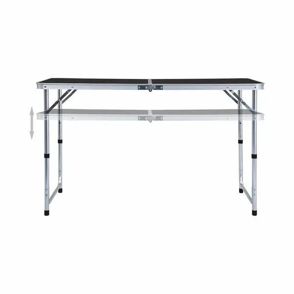 Foldable Camping Table Grey Aluminium 120x60 Cm Vidaxl thumbnail