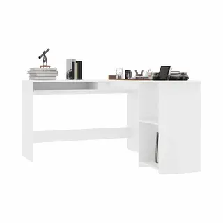 VidaXL Hoekbureau L-vormig 120x140x75 Cm Bewerkt Hout Wit